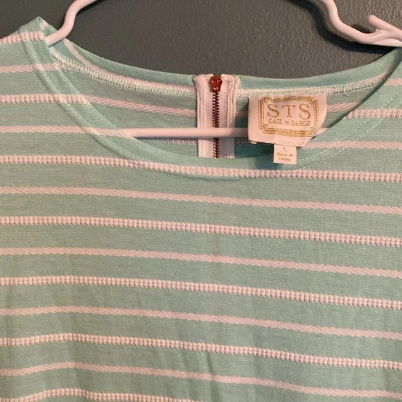 STS - Sail to sable dress - size L - sea foam green and white stripes - Picture 2 of 8